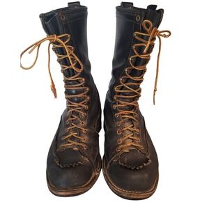 Wesco Men's 8.5 Lace Up Brown Leather  Boots